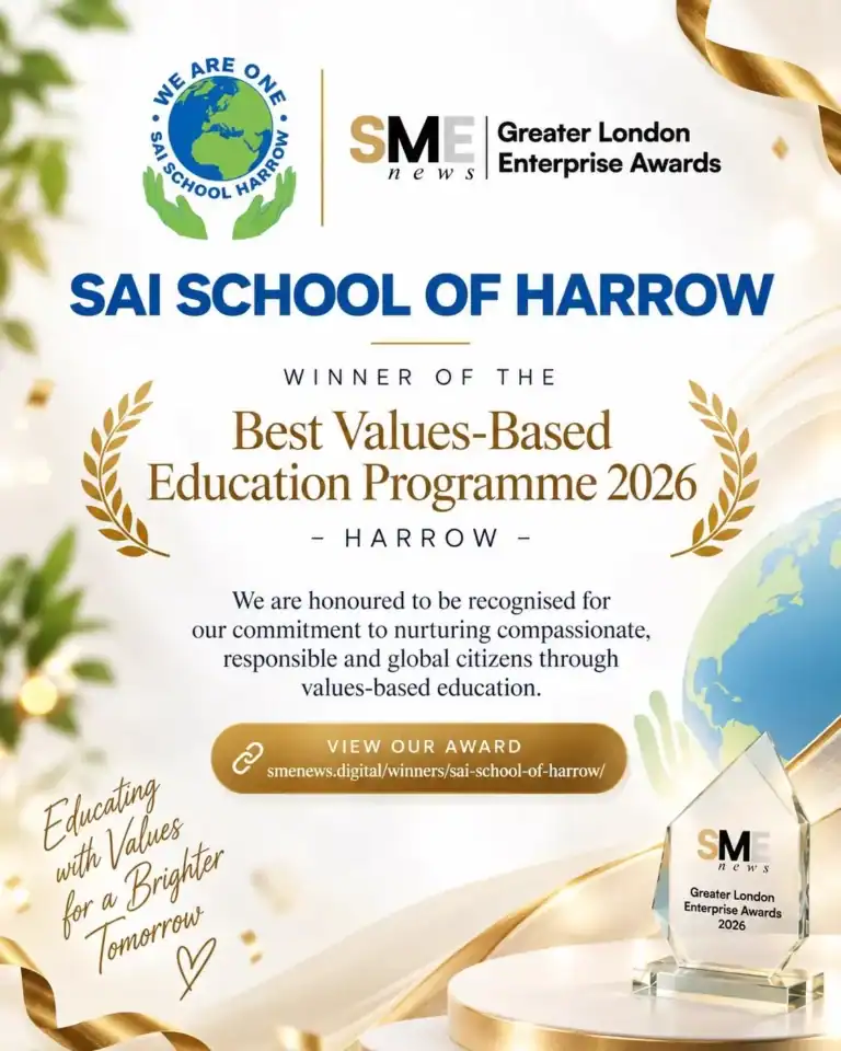 Sai School of Harrow award: Best Values-Based Education Programme 2026, SME News Greater London Enterprise Awards